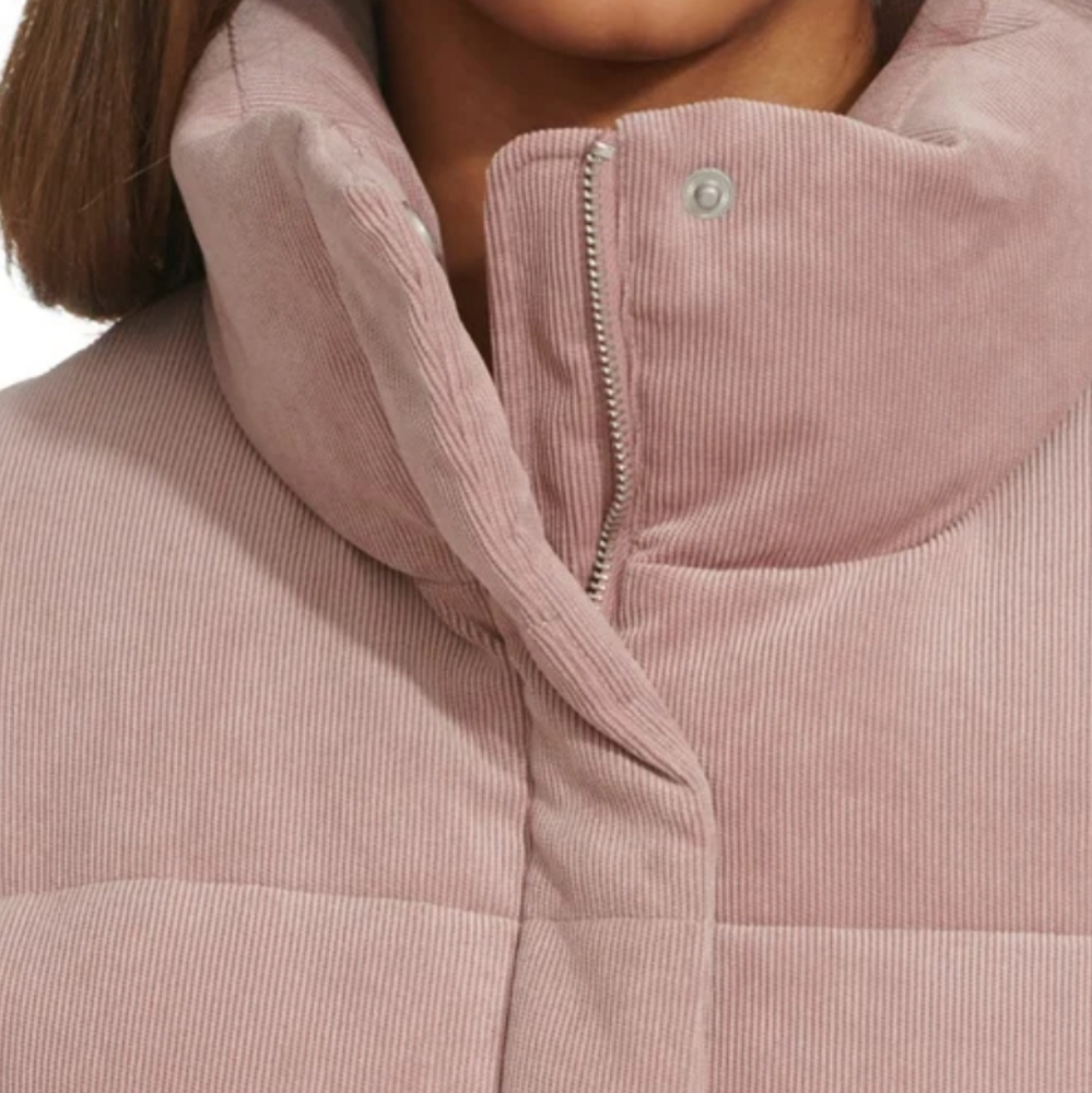 Ladies Levi Corded Corduroy Puffer Jacket - Pink - Picture 4 of 9